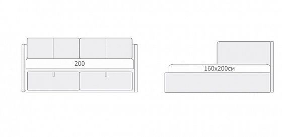 Диван-кровать "Джокер" - Диван-кровать "Джокер", рогожка OK 08 Серый, схема