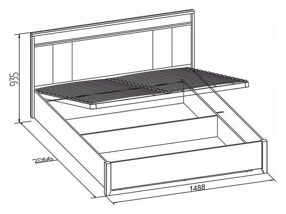Кровать Люкс с подъемным механизмом 308 (1400 мм) "Nature" (Натура) - Схема