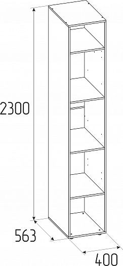 Шкаф для белья 55 "Scandica Oslo" фасад Зеркало - Схема