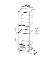 Пенал 600/2140 для встраиваемой техники "Волна" П600дм/2140