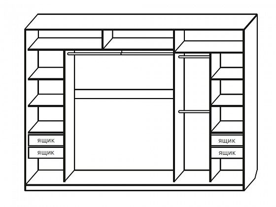 Шкаф-купе "Татьяна" (3000 мм) - Стандартное внутреннее наполнение