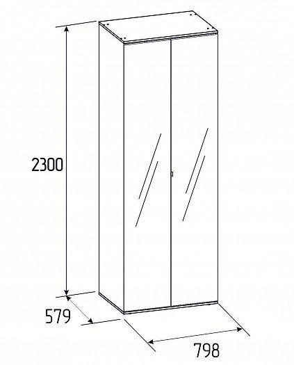 Шкаф для одежды 54 "Neo" фасад Стандарт - Схема