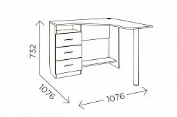Стол угловой "Доминик" М16