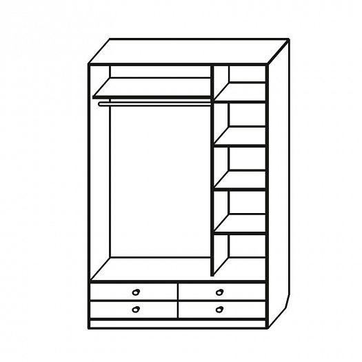 Шкаф-купе "Ольга" 1500 мм - Стандартное внутреннее наполнение