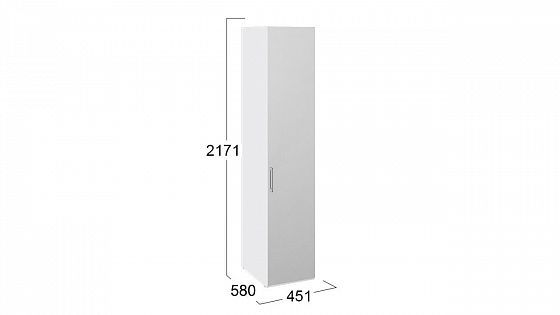 Шкаф для белья с 1 дверью с зеркалом "Скарлет" правый - размеры
