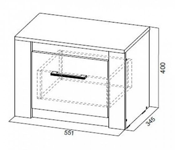 Тумба прикроватная "Гамма 20" (серия №4) - - схема