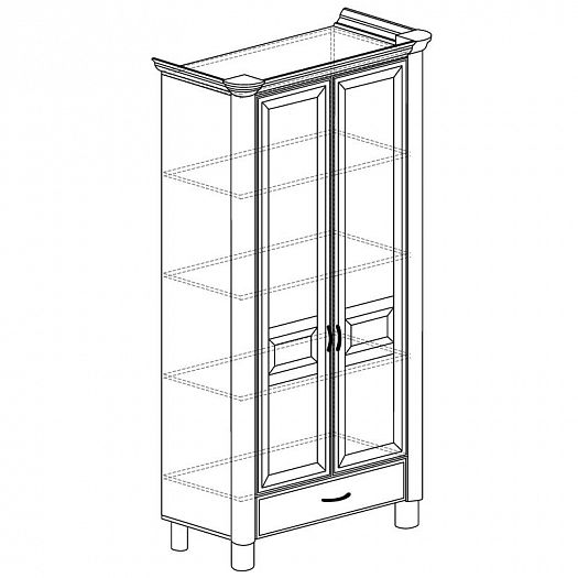 Шкаф 2-х дверный "Элли" №571 - Шкаф 2-х дверный "Элли" №571, внутреннее наполнение