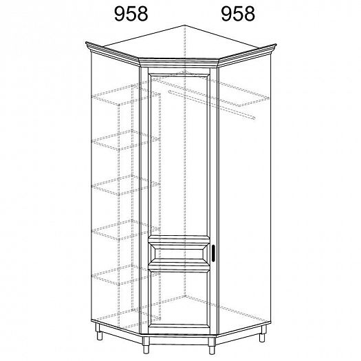 Шкаф угловой "Прованс" №418 - Шкаф угловой "Прованс" №418, внутреннее наполнение