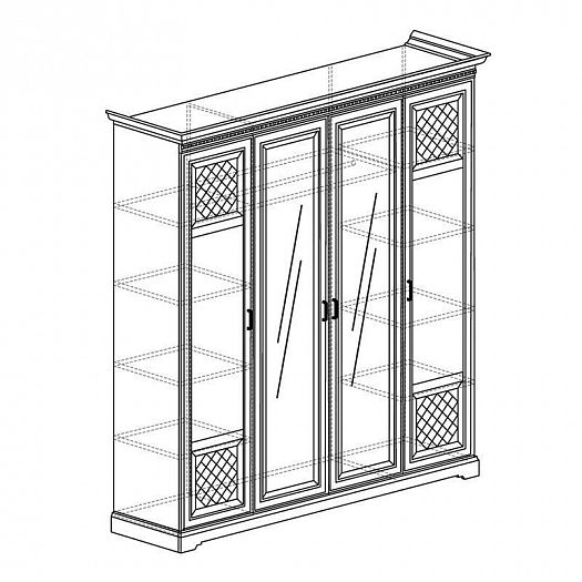 Шкаф 4-х дверный "Парма" №814 - Шкаф 4-х дверный "Парма" №814, внутреннее наполнение