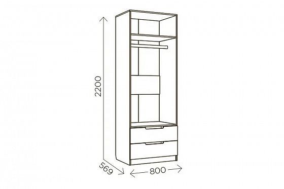 Шкаф двухдверный "Илия" М2 - Размеры
