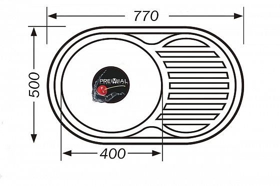 Мойка врезная PL 7750 Арт. P7750G Матовая - Мойка врезная PL 7750 - схема