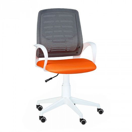 Кресло для оператора "Ирис White" - Серый (Сетка)/Оранжевый