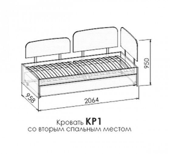 Кровать КР1 "Космо" ЛДСП с выкатной кроватью - Схема